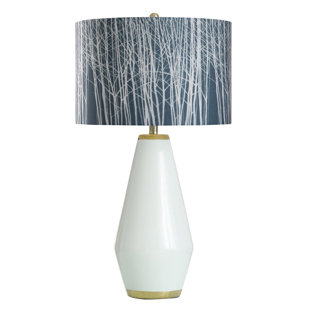 STYLECRAFT HOME Norman Wyatt Home - Ceramic Table Lamp - White Forest with Plated Gold Finish
