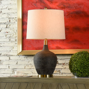 STYLECRAFT HOME Transitional Table Lamp - Birdseed - Light Oatmeal Shade