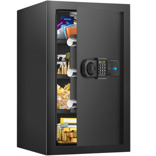 ALL AMERICAN FURNITURE & MATTRESS, INC 4.0 Cubic Feet Large Home Fire Resistant Safe, Digital Home Safe With Programmable Keypad, Spare Keys And Alarm System, Security Safe, Fire Resistant And Waterproof, Home Office Burglary Resistant Fire Resistant Safe