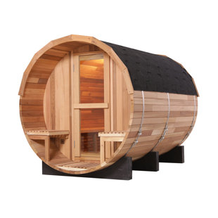 Anyi 6-Person Patchwork Red Cedar Traditional Steam Sauna