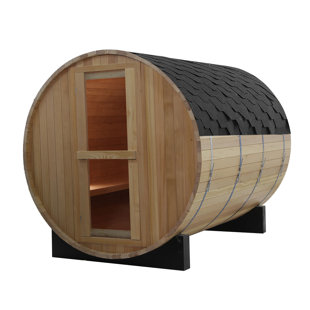 Anyi 4-Person Canadian Hemlock Barrel Sauna