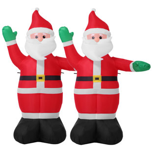 DREAMDWELL HOME 2PCS 6 FT Christmas Inflatables Santa Claus Outdoor Decorations, Build In Leds & Tethers Stakes Giant Inflatable Santa Blow Up Yard Decor For Holiday Xmas Indoor Patio Lawn (Set of 2)