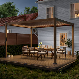 CAUSEWAY BAY Aluminum Pergola with LED ,Equipped Solar and USB Charging Options