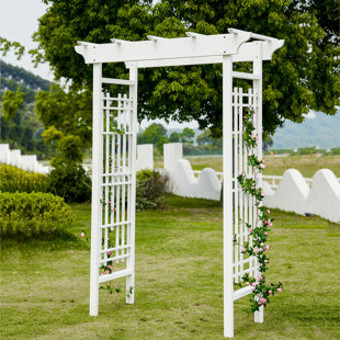ARLMONT & CO. Mimoza White Arbours Garden Arches Wedding Wood Arbor