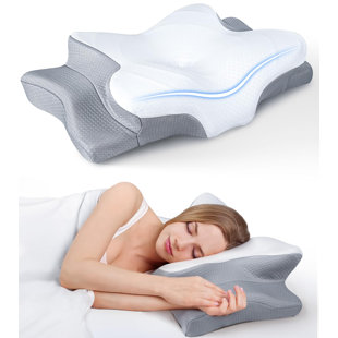 QUALITY FLOORING INC. Ultra Pain Relief Cooling Pillow For Neck Support, Adjustable Cervical Pillow Cozy Sleeping, Odorless Ergonomic Contour Memory Foam Pillows, Orthopedic Bed Pillow For Side Back Stomach Sleeper
