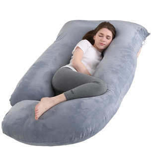 QUALITY FLOORING INC. Pregnancy Pillow J Shaped Full Body Pillow With Cover Grey Maternity Pillow For Pregnant Women, Full Body Pillows