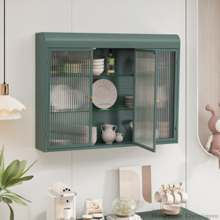REPRISE DESIGNS 3 Door Arched Wall Mounted Glass Cabinets