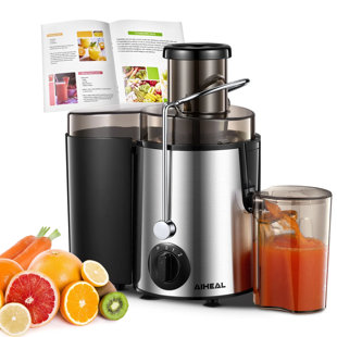 Aiheal Electric Centrifugal Juicer, 3" Wide Opening, 3 Speeds, Bpa Free, Easy To Clean, Silver