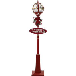 Fraser Hill Farm 69-in. Musical Snow Globe Christmas Lamp Post