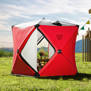 BALCONERA 3-Layer Insulated Ice Fishing Tent Pop-up Portable Ice Shelter with 2 Doors and Carrying Bag