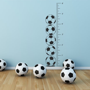 THE DECAL GURU Soccer Growth Chart Wall Decal