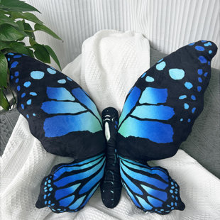 FAST APPLIANCES LLC Butterfly Pillows Plush Decorations Decorative Throw Pillow Stuffed Animal For Room Home 24.4" X 16.5", Blue