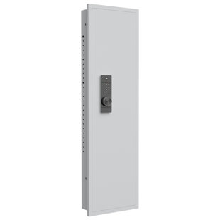 MUSSALLEM AREA RUG SPECIALIST, LLC 53" Passwod Touch Panel In-Wall Safe,Hidden Wall Gun Safe for Rifles with Adjustable Shelves,Assembled Storage Multifunctional Wall Safe for Firearm and Valuables (White-Digital)