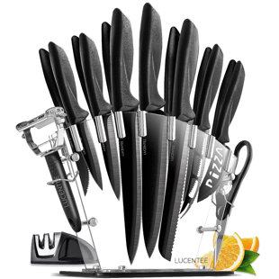 LYSBBDZSM 17 Pcs Kitchen Knife Set, Stainless Steel, Rust Resistant