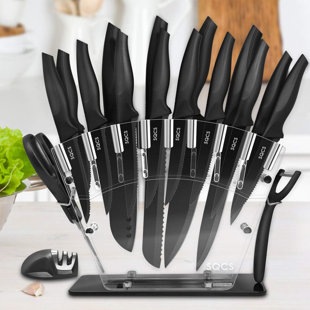 LYSBBDZSM 18 Pcs Kitchen Knife Set, Stainless Steel, Rust Resistant