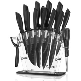 LYSBBDZSM 16 Pcs Kitchen Knife Set, Stainless Steel, Rust Resistant