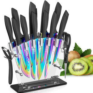 LYSBBDZSM 16 Piece Stainless Steel Knife Block Set