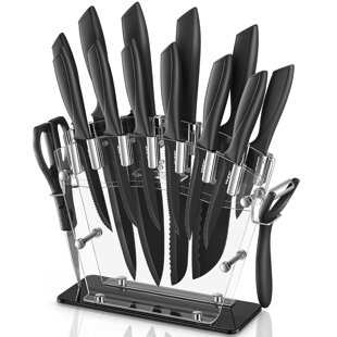 LYSBBDZSM 16 Pcs Kitchen Knife Set, Stainless Steel, Rust Resistant