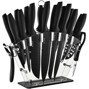LYSBBDZSM 19 Pcs Kitchen Knife Set, Stainless Steel, Rust Resistant