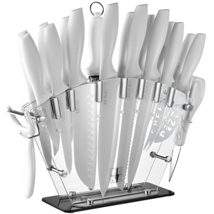 LYSBBDZSM 19 Pcs Kitchen Knife Set, Stainless Steel, Rust Resistant