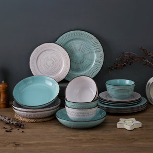 BUNGALOW ROSE Annet 16 Piece Stoneware Dinnerware Set, Service For 4 (Set of 16)