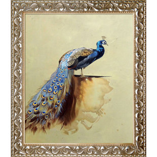 LA PASTICHE Luxury Line Peacock Framed On Canvas by Archibald Thorburn