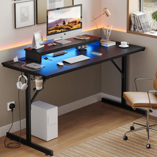 INBOX ZERO Bueche Metal Base Computer Desk