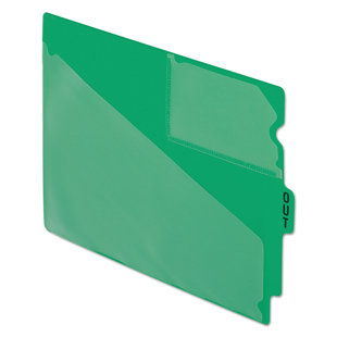 ESSELTE PENDAFLEX CORPORATION Pendaflex® Colored Vinyl Outguides With Center Tab PVC / Vinyl Flat Files Open