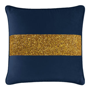 SPARKLES HOME Luminous Pillow with Rhinestone Stripe - 16x16" - Velvet