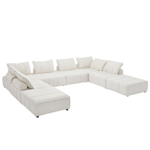 BONZY HOME 8-Piece Modular Sectional With Flexible Back，Hidden Led