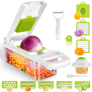 APPENIN WINTER PARK CORP 13 In 1 Kitchen Vegetable Chopper Slicer Dicer, Food Chopper/Cutter, Veggie Chopper With 8 Blades, Storage Container For Egg Onion Tomato Potato Carrot Salad