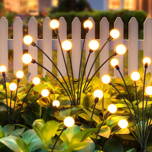 BUCASA 2X Bigger Solar Swaying Lights, 32 LEDs Solar Outdoor Decoration Light for Christmas (Set of 4)