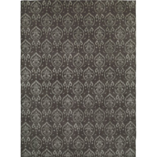 WILDON HOME® Ikat Hand-Loomed Gray Area Rug