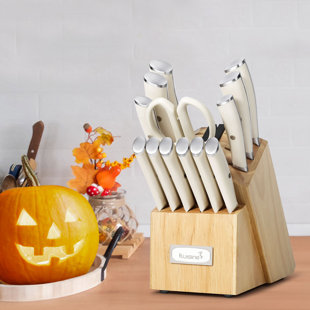Kuisine 15-Piece Kitchen Knife Block Set Premium Stainless Steel