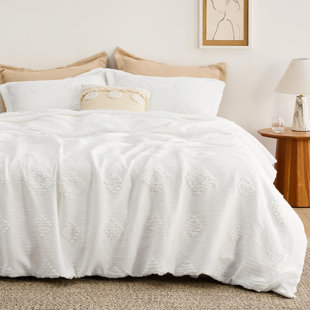 Bedsure Gauze-Like Boho Tufted Textured Faux Muslin Duvet Cover