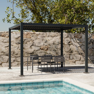 EBERN DESIGNS Minisci Aluminum Louvered Pergola, 3 x 3 or 3 x 4m