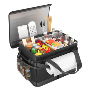 FREEPORT PARK® Upgraded Waterproof BBQ Caddy With Lid For Grilling, Camping, And Picnics