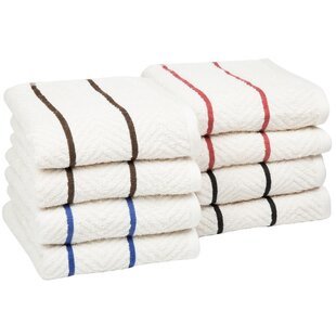 DARBY HOME CO Alexander 8-Piece Kitchen Towels - Absorbent Chevron Weave Towels for Cleaning and Drying (Set of 8)