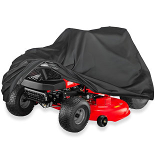 FURNITURE COUNTRY CORP. Riding Lawn Mower Cover,Lawn Mower Cover For Rider Garden Tractor. Outdoor 54" Riding Mower Cover Waterproof For Lawn Tractor. Heavy Duty Lawnmower Covers Resistant Water, UV,Wind. (Black)