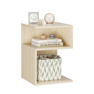 BLACKTAG CORP. Lush Modern S-Shaped End Table With Open Storage Shelves