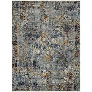 AMER RUGS Bristol Blue Hand-Knotted Wool Area Rug