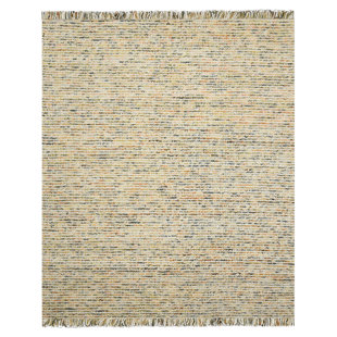 AMER RUGS Cableknit Hand-Woven Wool/Cotton Black/Orange Area Rug