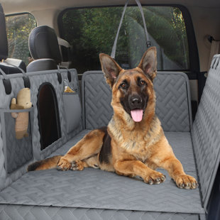 BALCONERA Dog Car Seat Cover For Trucks, Capacity Back Seat Extender With Zippered Mesh, Storage, And Anti-Slip Design
