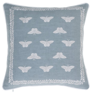 14 KARAT HOME INC. Embroidered Linen Throw Pillow