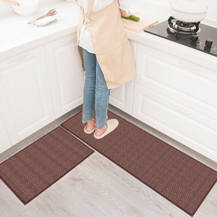 FULLCIRCLE QUAKE Kitchen Mats,Washable, Anti-Slip, Set Of 2