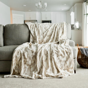 QUALITY FLOORING INC. Oversized Throw Blanket Home Decor Warm Elegant Softest Cozy Faux Fur Decorative, Comfy, Cozy, Warm Blanket For Sofa Bed