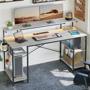 INBOX ZERO Yateley Metal Base Computer Desk