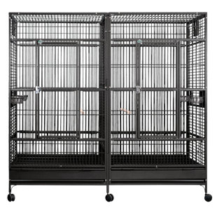 TUCKER MURPHY PET™ Chikatara 74'' Iron Flat Top Floor Bird Cage with Wheels