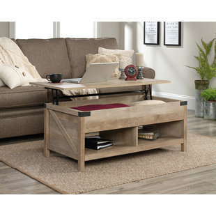 SAUDER Modern Wood Lift-Top Coffee Table in Lintel Oak