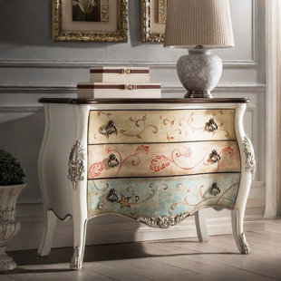 QUACOMFOR Vintage Distressed Solid Wood Painted Accent Chest